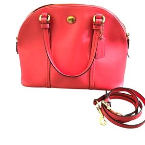 Coach Coral Peyton Leather Cora Domed Satchel (Coach F25671)